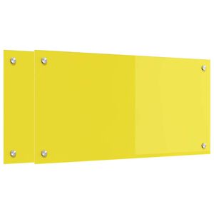 vidaXL Rivestimento da Cucina 2 pcs Giallo 80 x 40 cm vetro temperato