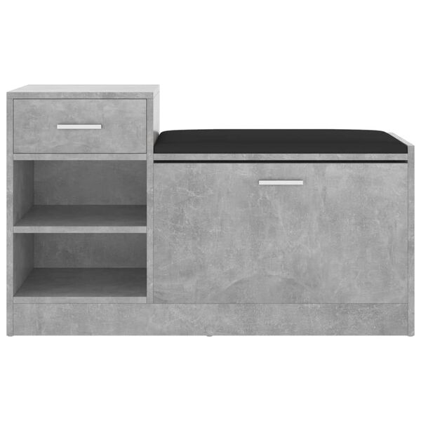 vidaXL Panca Porta Scarpe Grigio Cemento 94,5x31x57 cm Multistrato
