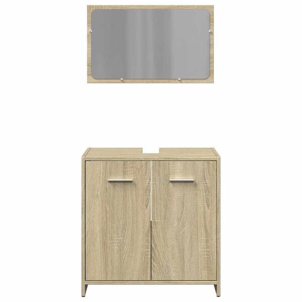 vidaXL Set Mobili da Bagno 2 pz Rovere Sonoma in Legno Multistrato