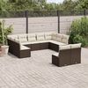 vidaXL Set Divani da Giardino 11 pz con Cuscini Polyrattan Marrone