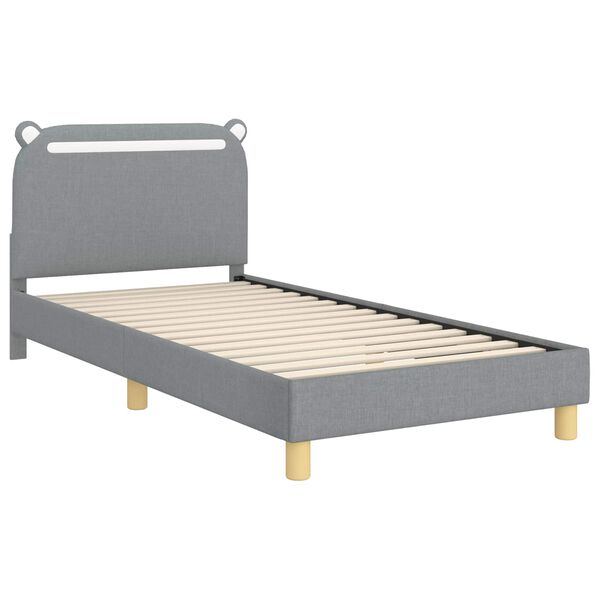 vidaXL Struttura letto bambini con testata Grigio chiaro 90 x 190 cm