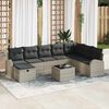 vidaXL Set Divano da Giardino 9 pcs Grigio chiaro Poly Rattan