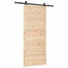 vidaXL Porta scorrevole Marrone 80 x 208 cm Legno di pino massello