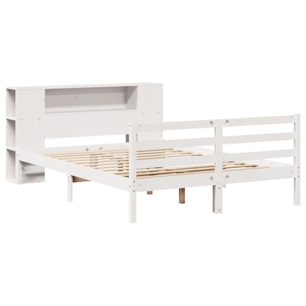 vidaXL Letto Libreria senza Materasso Bianco 150x200 cm Legno di Pino