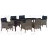 vidaXL Set da Pranzo per Giardino 7 pz Grigio polyrattan