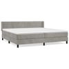 vidaXL Giroletto a Molle con Materasso Grigio Chiaro 200x200cm Velluto