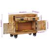 vidaXL Credenza 80x30x65 cm in Legno Grezzo Massello di Mango