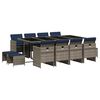 vidaXL Set da pranzo da giardino da 13 pz con Cuscini in Polyrattan Grigio