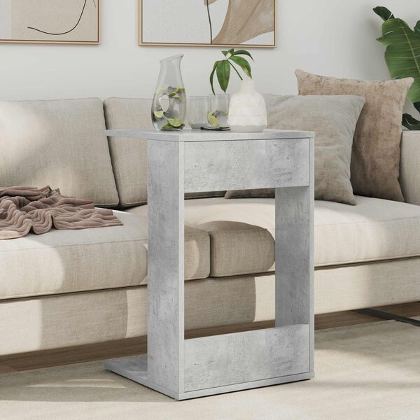 vidaXL Tavolo laterale Grigio cemento 40 x 38 x 62,5 cm