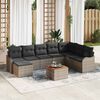 vidaXL Set Divano da Giardino 9 pcs Grigio polyrattan
