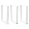 vidaXL Gambe per tavolo da pranzo a forma di V 3 pz bianche 70x(72-73,3) cm in acciaio