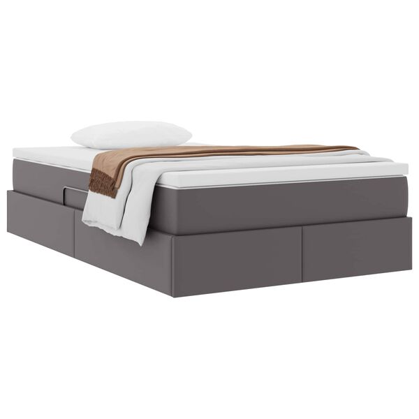 vidaXL Letto con contenitore e materasso Grigio 120 x 190 cm