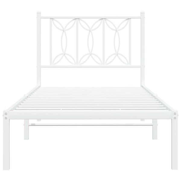 vidaXL Giroletto con Testiera Metallo Bianco 90x190 cm