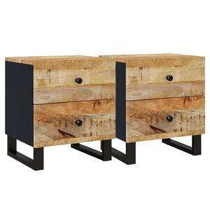 vidaXL Comodini 2pz 40x33x46 cm in Legno Massello di Mango