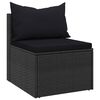 vidaXL Set Divani da Giardino 4 pz con Cuscini Nero in Polyrattan