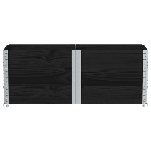 vidaXL Paretali per Pallet 3 pz Neri 150x50cm Legno Massello di Pino
