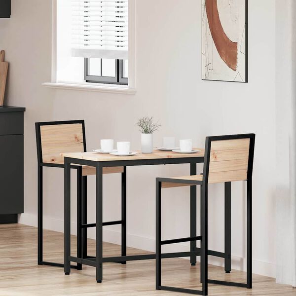 vidaXL tavolo Naturale 100 x 50 x 77 cm Legno ingegnerizzato e acciaio