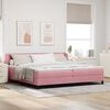 vidaXL Letto a molle con materasso Rosa 200 x 200 cm Velluto