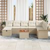 vidaXL Set Divano da Giardino con cuscino 9 pcs Beige Poly Rattan