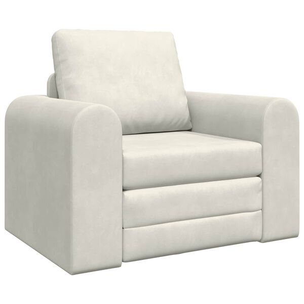 vidaXL Divano letto Crema 98 x 71 x 83 cm Velluto