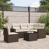 vidaXL Set Divani da Giardino 6 pz con Cuscini Marrone in Polyrattan