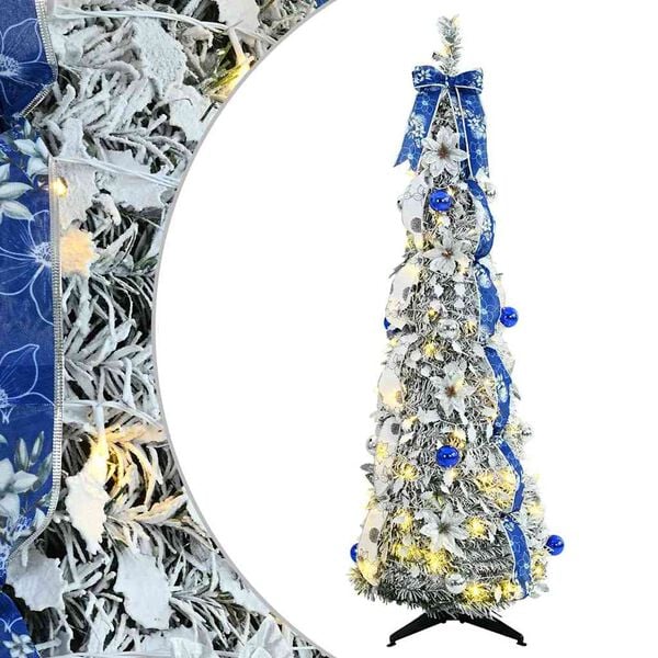 vidaXL Albero di Natale artificiale con 100 LED Bianco 150 cm PVC