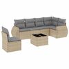 vidaXL Set Divani da Giardino 7 pz con Cuscini Beige in Polyrattan