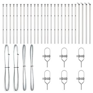 vidaXL Palo della recinzione 26 pcs Grigio 3,2 x 3,2 x 100 cm Acciaio