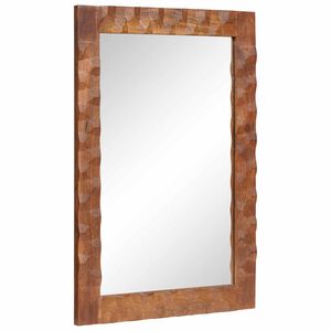 vidaXL Specchio da bagno Finitura Marrone Acacia 50 x 70 x 2,5 cm