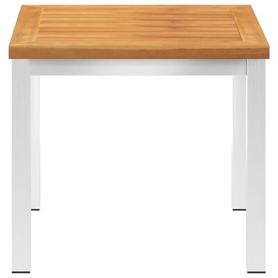 vidaXL Tavolino da Giardino 45x45x38cm in Legno Acacia e Acciaio Inox