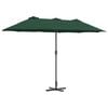 vidaXL Ombrello da giardino 370 x 197 x 239 cm Poliestere e Alluminio