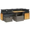 vidaXL Set Divani da Giardino 7 pz con Cuscini Grigio in Polyrattan