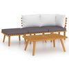 vidaXL Set Divani da Giardino 4 pz con Cuscini in Massello di Acacia