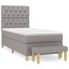 vidaXL Giroletto a Molle con Materasso Grigio Chiaro 80x200 cm Tessuto
