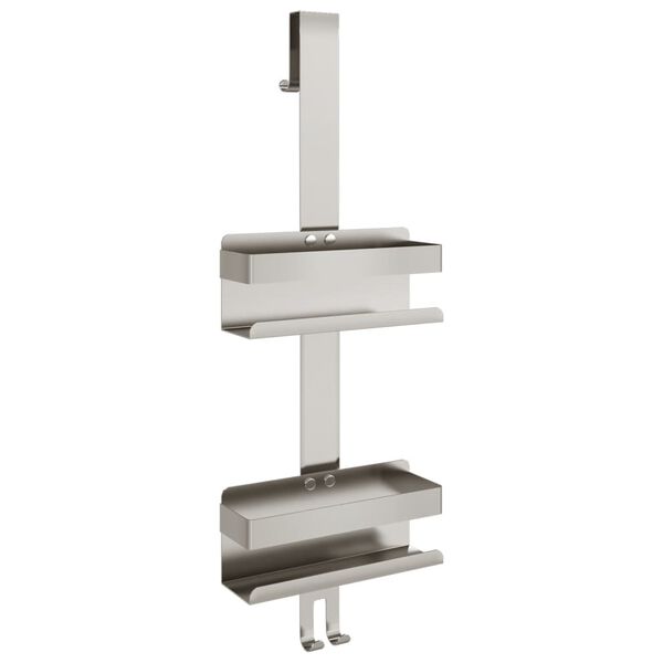 vidaXL Mensola da Doccia Pensile in Acciaio Inox 304 Spazzolato