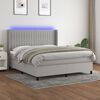 vidaXL Letto a Molle Materasso e LED Grigio Chiaro 160x200 cm Tessuto