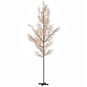 vidaXL Albero di Ciliegio con 672 LED Bianco Caldo 400 cm