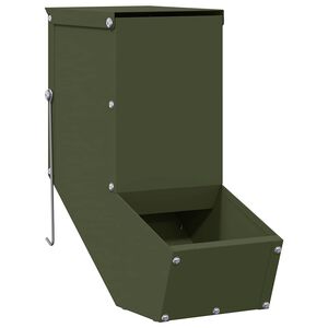 vidaXL Mangiatore per conigli Verde oliva 12,5 x 26 x 28,5 cm