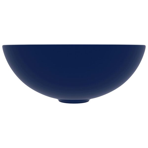 vidaXL Lavandino da Bagno in Ceramica Blu Scuro Rotondo