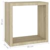 vidaXL Mensole a Cubo 4 pz Rovere Sonoma 30x15x30 cm