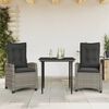 vidaXL Set da Pranzo da Giardino 5 pz con Cuscini in Polyrattan Grigio