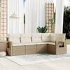 vidaXL Set Divano da Giardino 5 pz con Cuscini Beige in Polyrattan