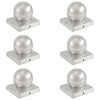 vidaXL Tappi Pali 6 pz Estremit&agrave; a Globo in Metallo Zincato 101x101 mm