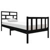 vidaXL Giroletto in Legno Massello Nero 75x190 cm Small Single