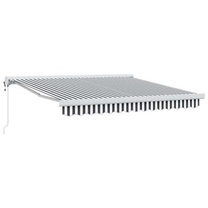 vidaXL Tenda da Sole Antracite e Bianca 3x2,5 m Tessuto e Alluminio