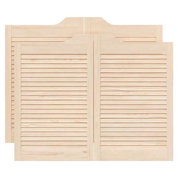 vidaXL Porte a Battente 2-Paio Design a Lamelle 80x100cm Legno di Pino