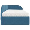 vidaXL Struttura Letto Angolare con Materasso 2 pcs Blu Velluto