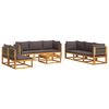 vidaXL Set di divani da giardino 9 pezzi con cuscini in legno di acacia e corda