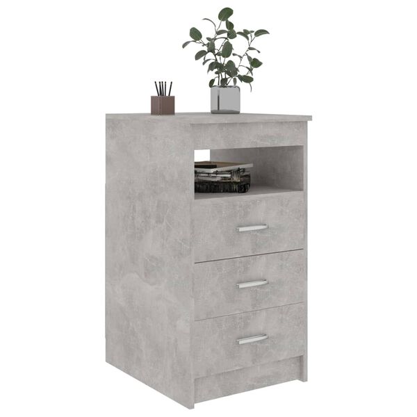 vidaXL Cassettiera Grigio Cemento 40x50x76 cm in Legno Multistrato