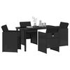 vidaXL Set da Pranzo per Giardino 5 pcs Nero polyrattan